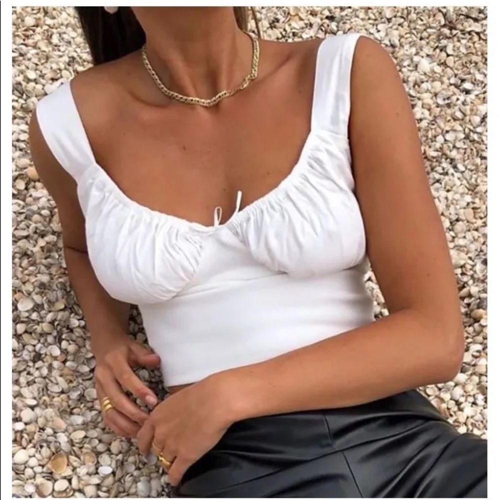 White Cropped Corset Camisole